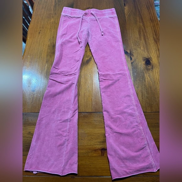 True Religion Vintage Y2k Fitted Pink Flared Track Cotton Sweatpants Size Medium - Picture 1 of 4